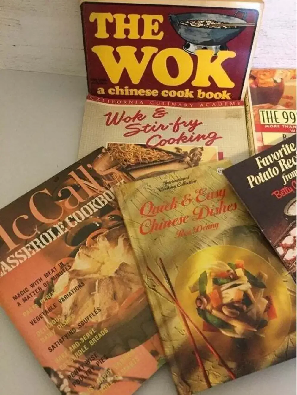 Set Of 7 Vintage Cookbooks Wok Collectable McCalls Chinese Fall Food DIY Cooking